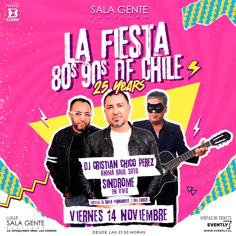  25 years de La fiesta 80s90s de chile  image}